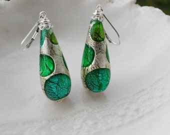 Teardrop Murano Glass Earrings