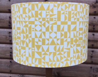 Mustard Yellow Geometric Lampshade