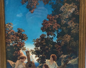 Vintage MAXFIELD PARRISH Original INTERLUDE The Lute Players Framed Print 16x13