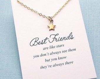 Best Friend Gift | Star Necklace, Friendship Necklace, Best Friend Necklace, Friends Friendship Gift, Best Friend Birthday Gift, Sister |F08