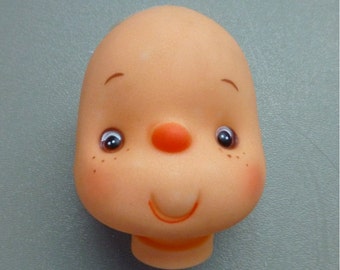 Doll Head Freckles Red Nose Clown Smile Full Head Craft Destash Vintage Craft Supplies