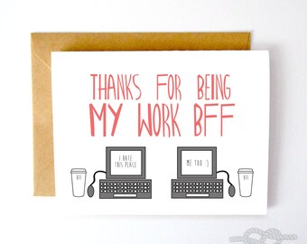 Funny Friend Card, Funny Card, Best Friend Card, Work BFF Card, Work Husband Card, Funny Card, Love Card, Just Beacuse Greeting Card
