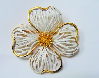 Vintage Crown Trifari 4 Leaf Clover Brooch