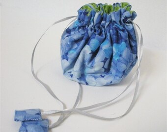 Blue Hydrangeas Fabric Posy Pouch