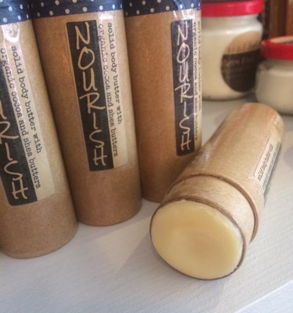 NOURISH Body Lotion Bar / All Natural Organic Cocoa and Shea