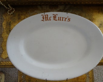 Vintage Shabby Ironstone Logo Platter
