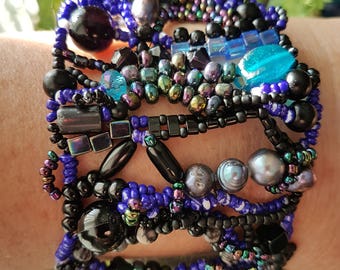 Free Form Peyote stitch cuff bracelet