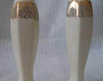 Bone China Salt and Pepper Shakers - vintage, collectible, china