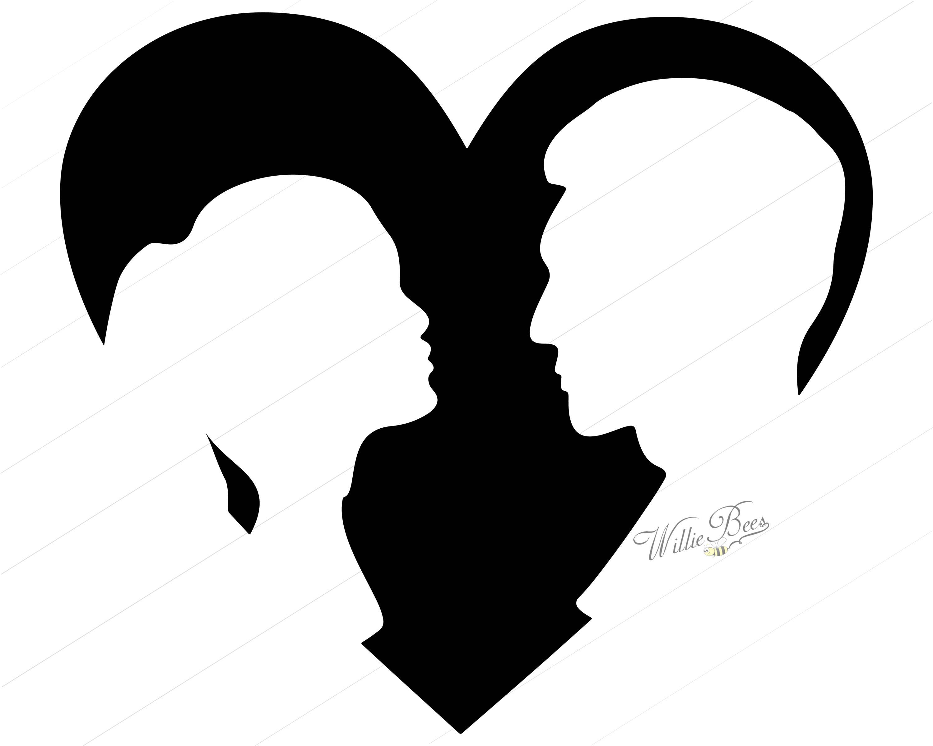 Download Heart Shape with Couple 12 inches PNG and SVG Silhouette