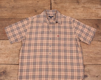 mens burberry check shirt