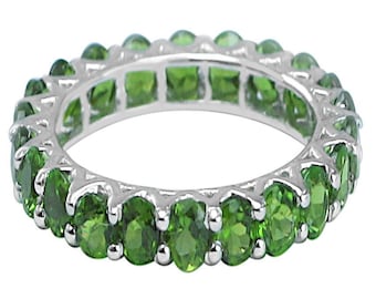2.85ct Chrome Diopside Sterling Silver Eternity Band