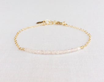 Rose Quartz Bracelet, Rose Quartz Bracelet Gold, Rose Quartz Bracelet Healing, Healing Crystal Bracelet, Crystal Bracelet Healing, GBB13