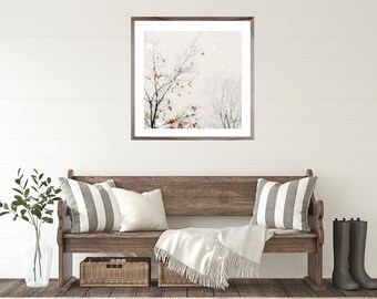 Wall Art, Snow Landscape, Winter Snow Print, Winter Photography, Winter decor neutral decor, snow photo, snow art, white wall art