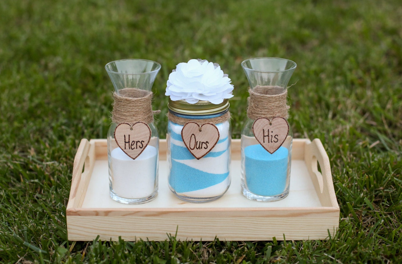 Personalized Rustic Wedding Unity Sand Ceremony Set Custom