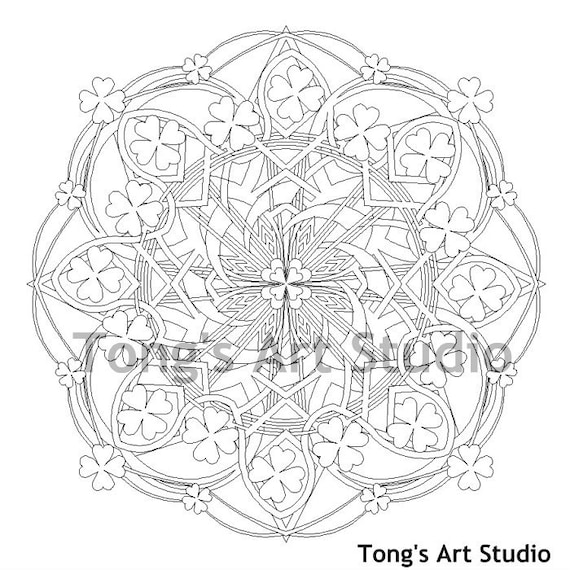 Printable Mandala Coloring  007 St Patrick s Day  coloring 