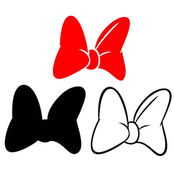 Download Minnie Mouse Red Bow Layered SVG DXF EPS Vector Silhouette ...