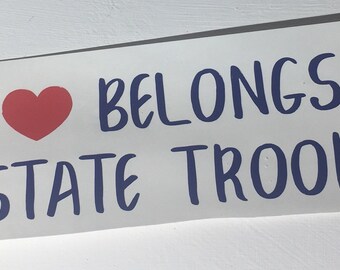 My heart belongs to a state trooper car decal window sticker auto bumper law enforcement highway patrol free shipping
