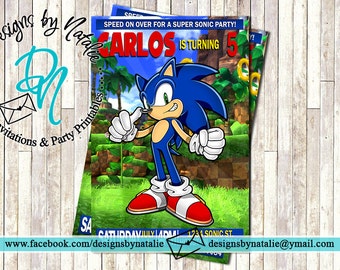 Sonic The Hedgehog Invitation