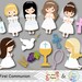 Digital First Communion Clip Art, Girl First Communion Clipart, First Communion Digital Clipart, Girl First Communion Clip Art, 00189