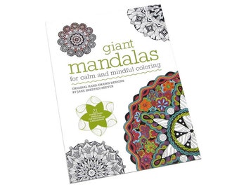 Brand New GIANT MANDALAS Coloring Book by Jane Snedden Peever- 21 Poster-Sized Designs