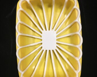 Vintage soap dish, yellow soap dish