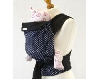 Palm and Pond Mei Tai Baby Carrier - Blue with White Polka Dots