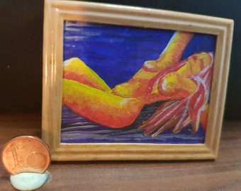 Small painting, nude in yellow
