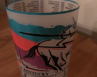 Vintage Kentucky Derby Glass /1993 / Souvenir / Collectible /Horses / Derby 119 / Churchill Downs
