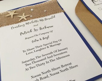 Starfish wedding invitation