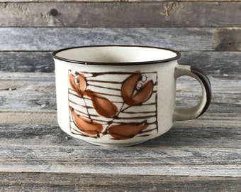 Vintage Soup Mug, Oversized Stoneware Mug