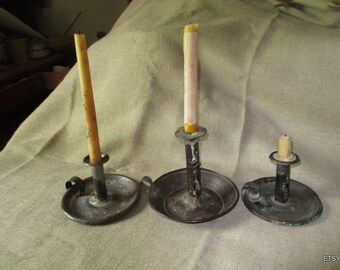 Candle, Candlesticks, OLD... Metal, Pushup, Tin....