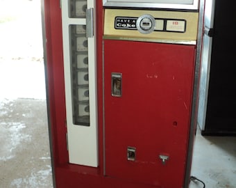 Vintage COKE MACHINE for Ten Cent Bottles of Coke in Original Condition, Great for keeping small six ounce bottles of liquids cold