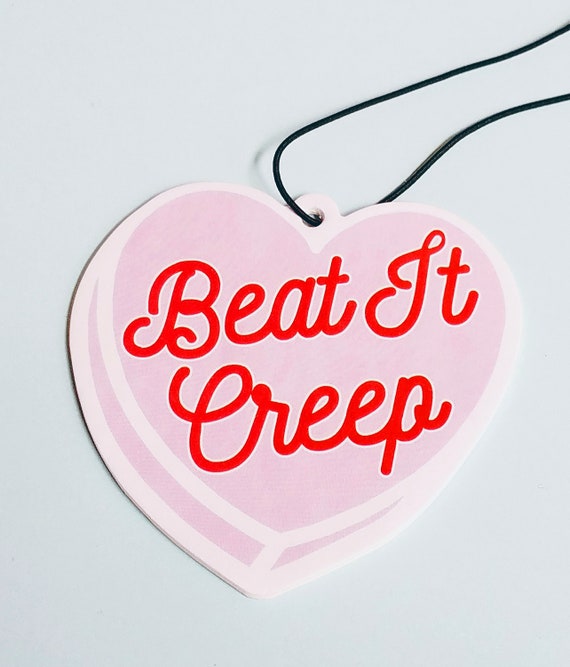 Beat It Creep Pink and Red Heart Funny Air Freshener