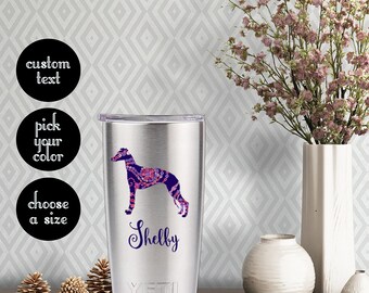 Whippet Patterned Decal with Customizeable Text
