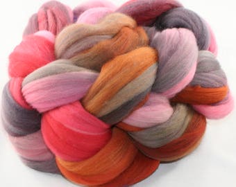 Hand Dyed roving - Superwash Targhee wool spinning fiber