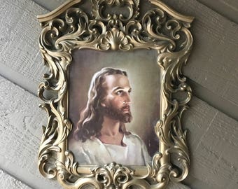 Vintage, Jesus, 1960s, Jesus Lithograph, Vintage Jesus, Jesus Picture, Catholic, Jesus Print, Christian, Vintage Jesus Print, Religious Gift