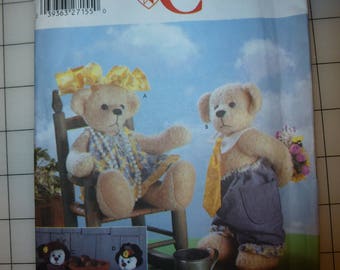 Retired Simplicity Crafts Pattern 5302 for 14" Bears and Clothes