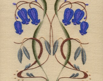 Crewel Kit Nouveau Bells And Willows, Crewel Embroidery Kit Nouveau Bells And Willows, Crewel Work Embroidery Kit Nouveau Bells And Willows.