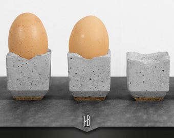 1x Egg Cup made of concrete with cork