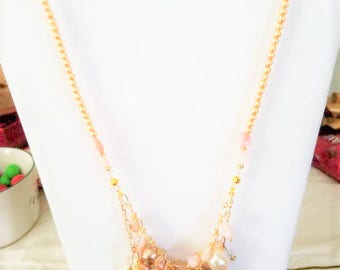 Pink Opal beaded Necklace