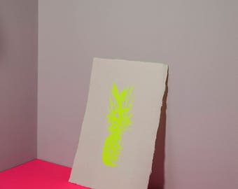 Screen Print – Neon Yellow Pineapple