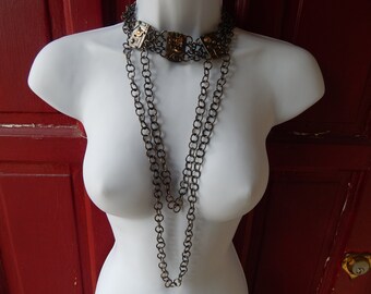 Gorgeous Metal Sculptural Necklace Art Jewelry Choker