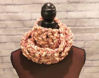 Rose Gold Cowl // Crochet // Handmade // Free Shipping