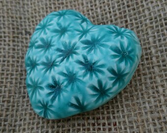 Handmade ceramic modern and contemporary textured heart/keepsake/ornament/gift.