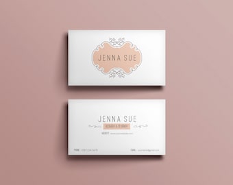 Elegant business card template /business card design/custom business card/peachy frame/modern business card/ template/printable/calling card