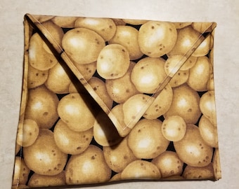 Handmade - Microwave Potato Baker Bag/Hot Pad "White Potato" Print.