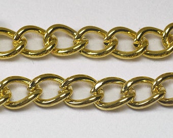 Gold Curb Chain 5mm x 7mm 6 feet (GC-100)