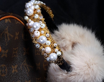 LOUISE White Fur Ear Muffs, Ear warmer, jeweled earmuffs, rhinestone earmuffs,Fur earmuffs, Crystal fur earmuffs, Gift for her white haze
