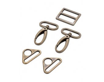 1.5" Brass Hardware Kit, Ultimate Travel Bag, Purse Hardware, Bag Hardware