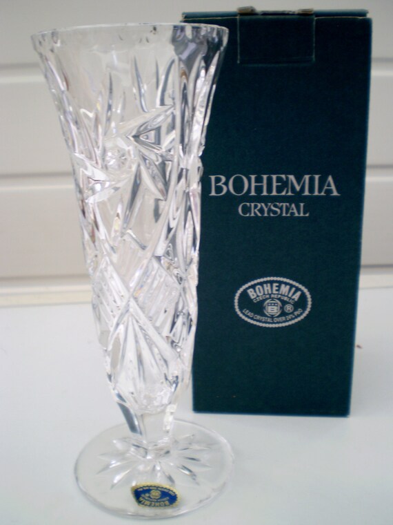 Glassworks Bohemia Lead Crystal Over 24 PbO Glass Vase